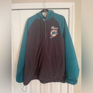 Miami Dolphins fleece zip up hooded sweatshirt